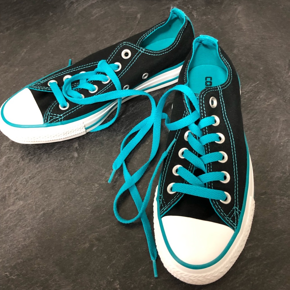 Converse, black and teal